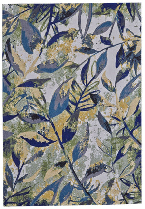 HomeRoots 10' Worn-Faded Floral Area Rug in Green, Blue, and Ivory - Timeless Charm for Any Space 10' X 13' 565656