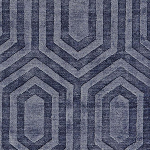 HomeRoots 8' X 10' Hand-Woven Blue Geometric Area Rug - Durable, Unique, and Perfect for Modern Living Spaces 565660