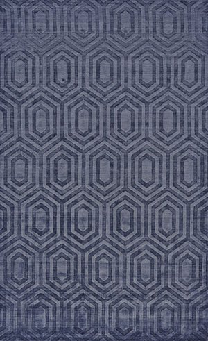 HomeRoots 8' X 10' Hand-Woven Blue Geometric Area Rug - Durable, Unique, and Perfect for Modern Living Spaces 565660
