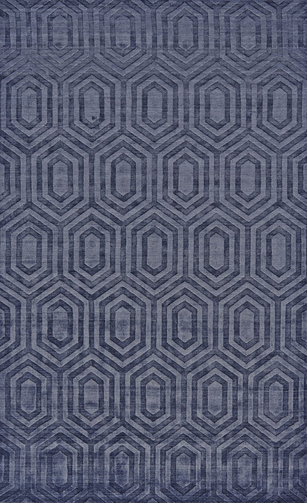 HomeRoots 8' X 10' Hand-Woven Blue Geometric Area Rug - Durable, Unique, and Perfect for Modern Living Spaces 565660