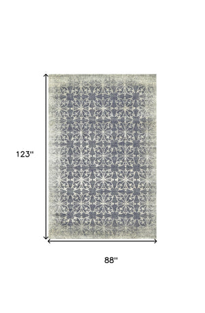 Homeroots 7' X 10' Tan And Gray Geometric Power Loom Area Rug Brown Viscose 565664