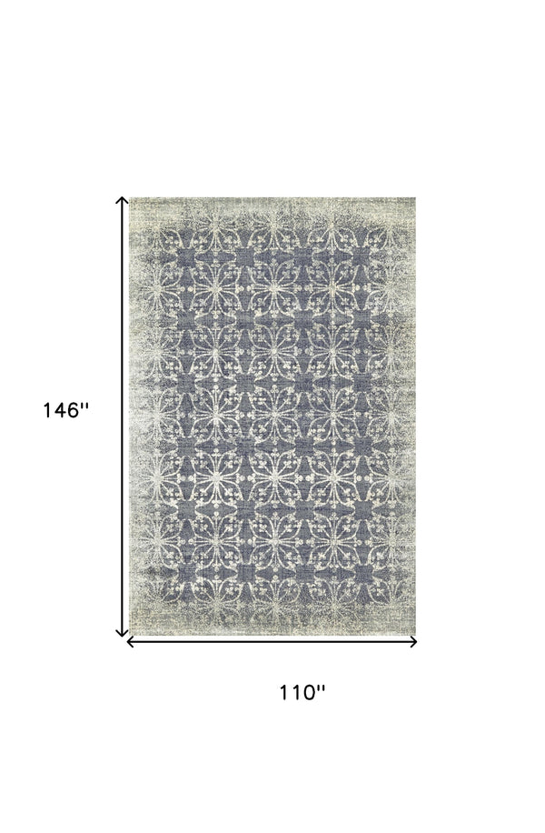 Homeroots 9' X 12' Tan And Gray Geometric Power Loom Area Rug Brown Viscose 565665