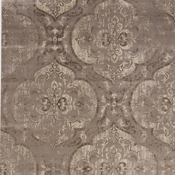 Homeroots 5' X 8' Brown And Ivory Ikat Power Loom Area Rug Gray Viscose 565667