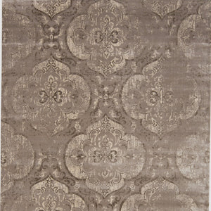 Homeroots 5' X 8' Brown And Ivory Ikat Power Loom Area Rug Gray Viscose 565667