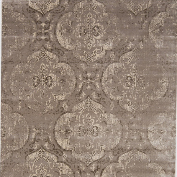 Homeroots 5' X 8' Brown And Ivory Ikat Power Loom Area Rug Gray Viscose 565667