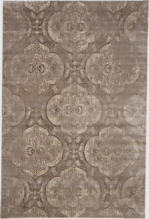 Homeroots 5' X 8' Brown And Ivory Ikat Power Loom Area Rug Gray Viscose 565667