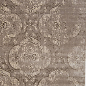 Homeroots 5' X 8' Brown And Ivory Ikat Power Loom Area Rug Taupe Viscose 565668