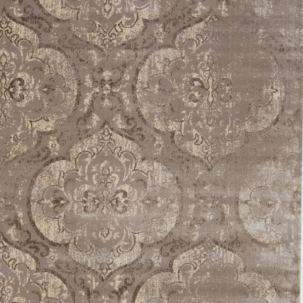 Homeroots 5' X 8' Brown And Ivory Ikat Power Loom Area Rug Taupe Viscose 565668