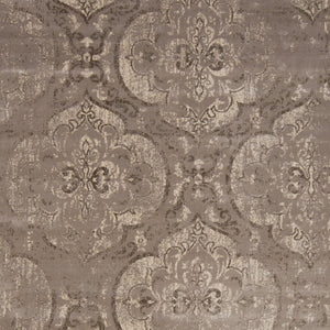 Homeroots 7' X 10' Brown And Ivory Ikat Power Loom Area Rug Taupe Viscose 565669