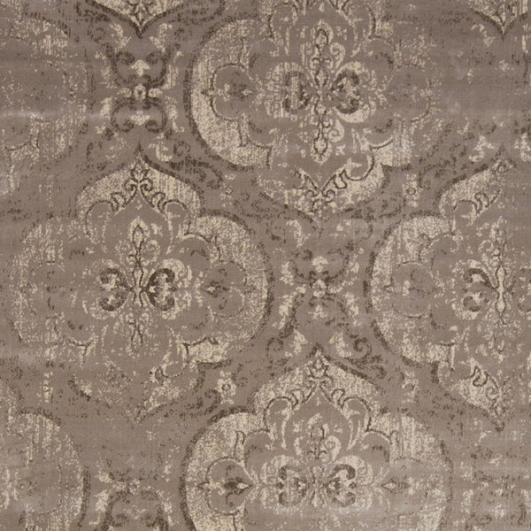 Homeroots 7' X 10' Brown And Ivory Ikat Power Loom Area Rug Taupe Viscose 565669