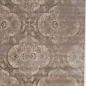 Homeroots 7' X 10' Brown And Ivory Ikat Power Loom Area Rug Taupe Viscose 565669