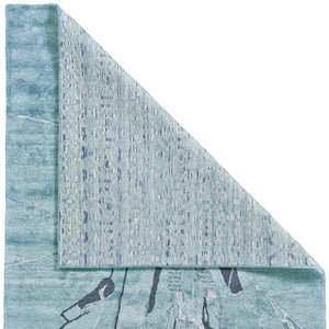 HomeRoots 5' Contemporary Hand-Tufted Area Rug in Blue and Gray Abstract Design for Modern Spaces 5' X 8' 565671