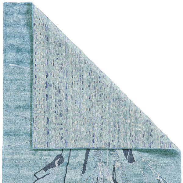 HomeRoots 5' Contemporary Hand-Tufted Area Rug in Blue and Gray Abstract Design for Modern Spaces 5' X 8' 565671
