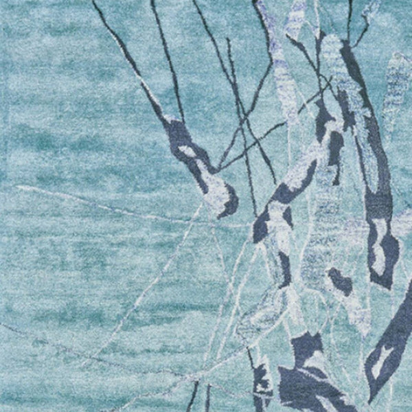 HomeRoots 5' Contemporary Hand-Tufted Area Rug in Blue and Gray Abstract Design for Modern Spaces 5' X 8' 565671