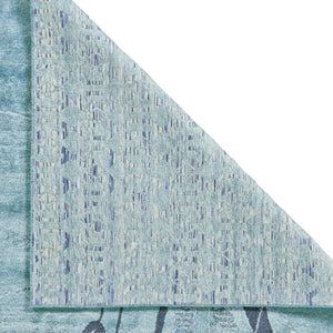 HomeRoots 5' Contemporary Hand-Tufted Area Rug in Blue and Gray Abstract Design for Modern Spaces 8' X 11' 565672