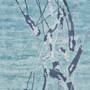 HomeRoots 5' Contemporary Hand-Tufted Area Rug in Blue and Gray Abstract Design for Modern Spaces 8' X 11' 565672