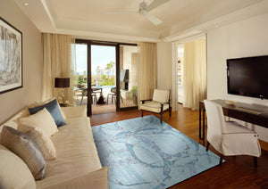 HomeRoots 5' X 8' Abstract Hand-Tufted Area Rug for a Modern Touch and Cozy Comfort in Any Living Space Blue 565673