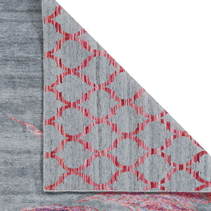 HomeRoots 5' Modern Abstract Red and Gray Hand-Tufted Area Rug - Plush Cut Pile for Stylish Living Spaces 5' X 8' 565674