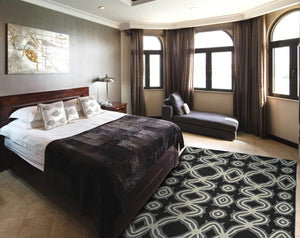 Homeroots 5' X 8' Black Gray And Ivory Wool Abstract Hand Tufted Area Rug Black Wool 565678