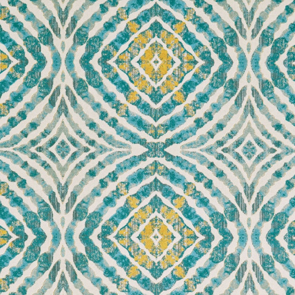 HomeRoots 10' Blue Ivory and Yellow Abstract Power Loom Area Rug - Stylish, Stain-Resistant, Easy Care Design 10' X 14' 565685