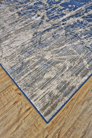 HomeRoots 10' Contemporary Abstract Area Rug in Gray, Black, and Blue – Durable, Stain-Resistant Design for Homes 10' X 14' 565692