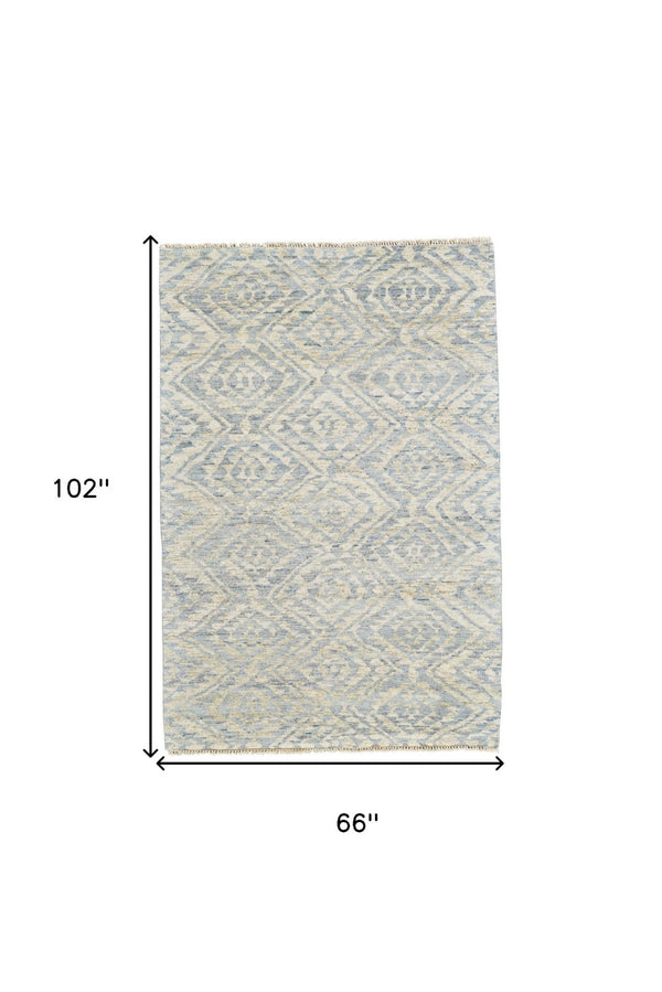 HomeRoots 6' Gray and Ivory Hand-Knotted Wool Southwestern Area Rug - Timeless, Durable, and Stylish Décor 6' X 9' 565694