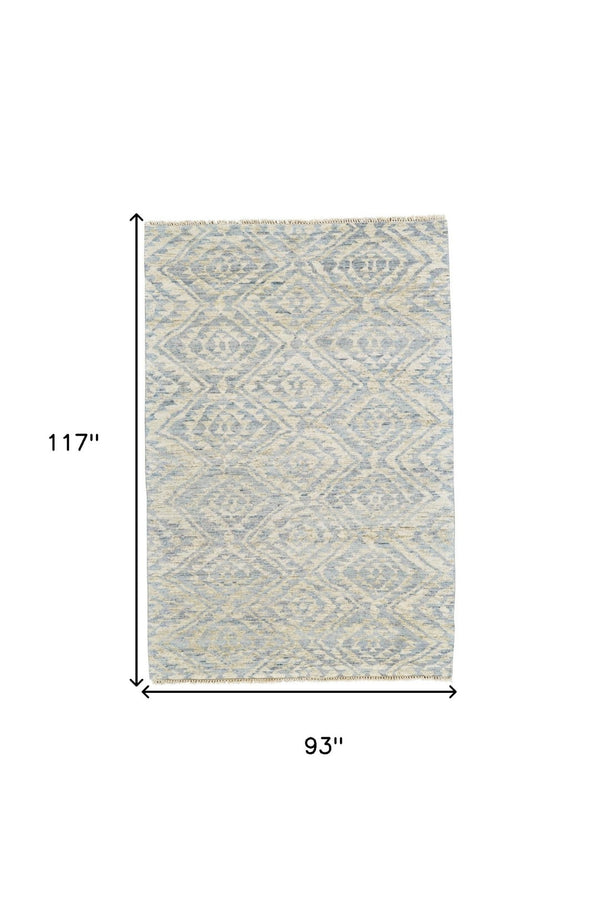 HomeRoots 6' Gray and Ivory Hand-Knotted Wool Southwestern Area Rug - Timeless, Durable, and Stylish Décor 8' X 10' 565695