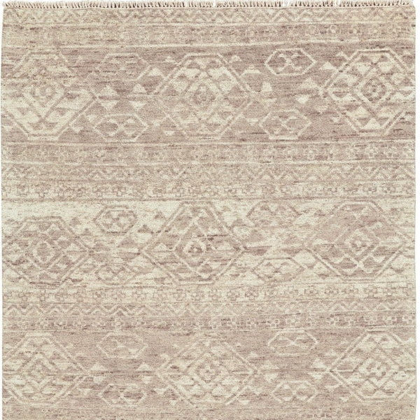 HomeRoots 6' Hand-Knotted Wool Southwestern Area Rug – Earthy Brown & Tan Geometric Design for Any Room 8' X 10' 565697