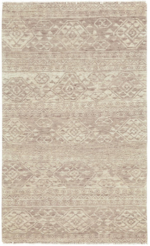 HomeRoots 6' Hand-Knotted Wool Southwestern Area Rug – Earthy Brown & Tan Geometric Design for Any Room 8' X 10' 565697