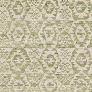 HomeRoots 6' Hand-Knotted Wool Southwestern Area Rug in Green and Ivory - Durable, Stylish, Family-Friendly Decor 8' X 10' 565699