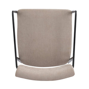 English Elm Nora Upholstered Dining Arm Chair with Black Metal Legs Mid-century Modern Style N776P272040D