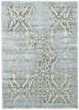 Homeroots 5' X 8' Blue Gray And Green Floral Power Loom Worn Faded Area Rug Blue Polypropylene 565702