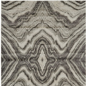 HomeRoots 7' Abstract Area Rug in Ivory, Gray, and Tan - Durable Power Loom Design for Modern Spaces 7' X 10' 565722
