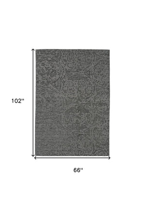 HomeRoots 6' X 9' Abstract Hand Woven Area Rug - Modern Artistry for Stylish Comfort and Durable Everyday Use Gray 565725