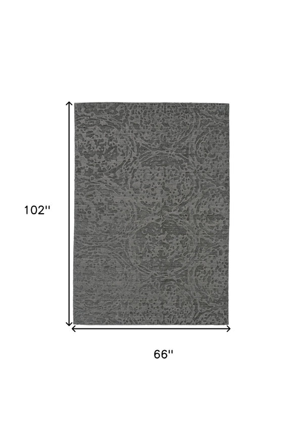 HomeRoots 6' X 9' Abstract Hand Woven Area Rug - Modern Artistry for Stylish Comfort and Durable Everyday Use Gray 565725