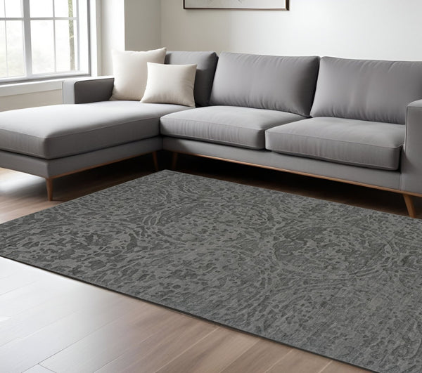 HomeRoots 6' X 9' Abstract Hand Woven Area Rug - Modern Artistry for Stylish Comfort and Durable Everyday Use Gray 565725