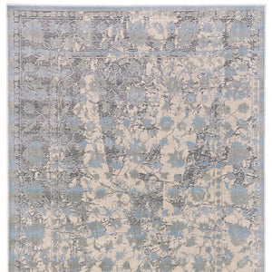 HomeRoots 10' Modern Ivory and Blue Abstract Area Rug – Plush, Faded Design for Family Spaces & Easy Care 10' X 13' 565729