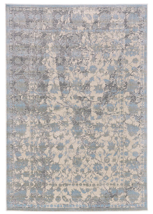 HomeRoots 10' Modern Ivory and Blue Abstract Area Rug – Plush, Faded Design for Family Spaces & Easy Care 10' X 13' 565729
