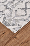 Homeroots 8' X 11' Gray And Ivory Geometric Power Loom Area Rug Ivory Polypropylene 565731