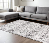 Geometric Power Loom Area Rug - Stylish Gray Design, Stain Resistant, Perfect for Family Spaces