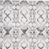 Homeroots 8' X 11' Gray And Ivory Geometric Power Loom Area Rug Ivory Polypropylene 565731