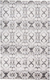 Homeroots 8' X 11' Gray And Ivory Geometric Power Loom Area Rug Ivory Polypropylene 565731