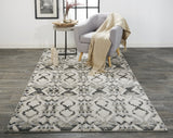 Homeroots 8' X 11' Gray And Ivory Geometric Power Loom Area Rug Ivory Polypropylene 565731