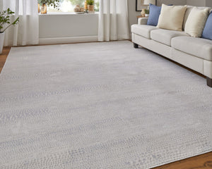HomeRoots 5' Gray and Ivory Abstract Area Rug - Durable, Power Loomed Design for Sophisticated Home Décor 5' X 8' 565733
