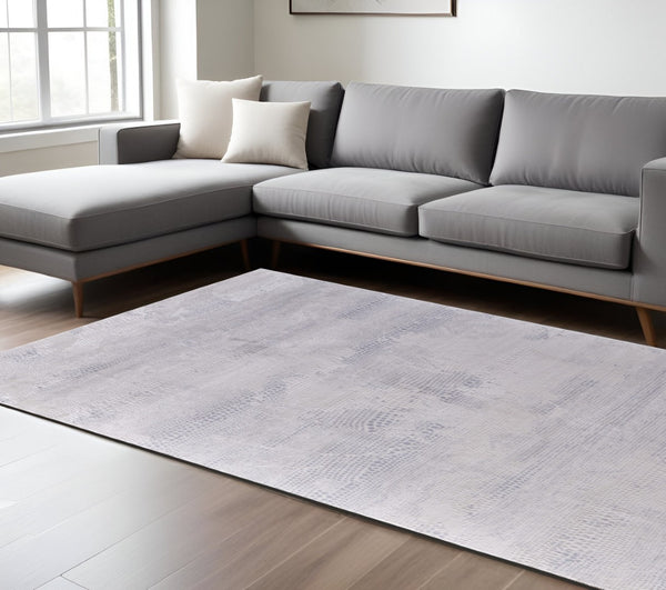 HomeRoots 5' Gray and Ivory Abstract Area Rug - Durable, Power Loomed Design for Sophisticated Home Décor 5' X 8' 565733