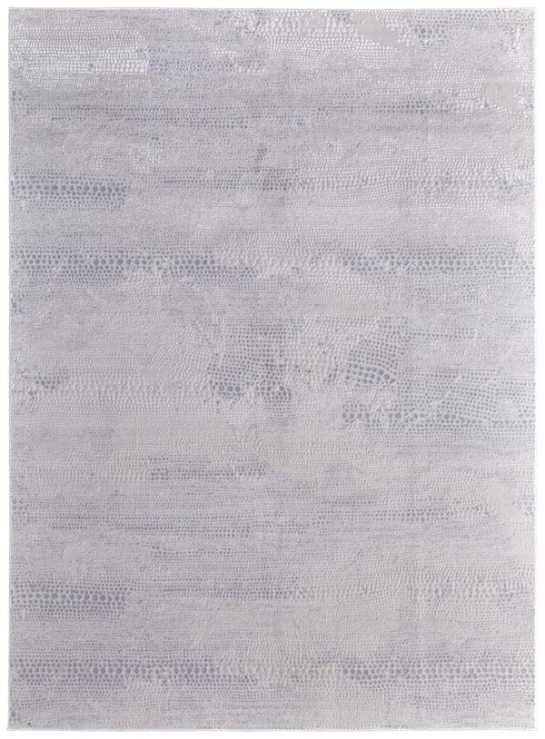 HomeRoots 5' Gray and Ivory Abstract Area Rug - Durable, Power Loomed Design for Sophisticated Home Décor 5' X 8' 565733