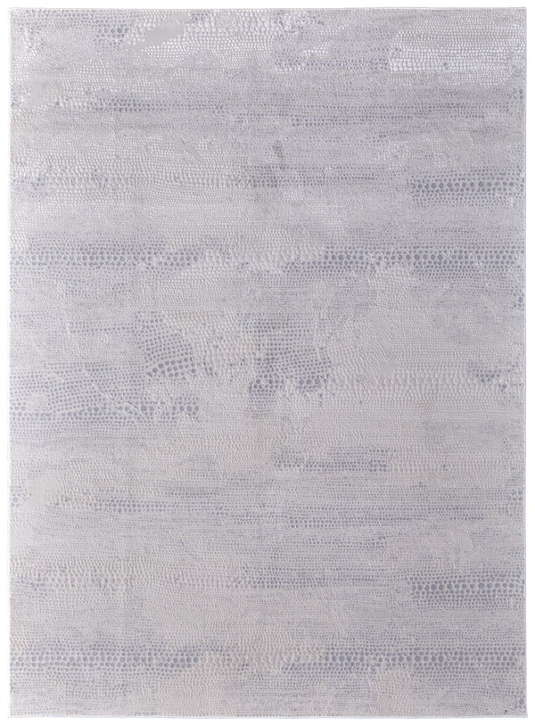 HomeRoots 5' Gray and Ivory Abstract Area Rug - Durable, Power Loomed Design for Sophisticated Home Décor 8' X 11' 565734