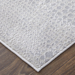 HomeRoots 5' Gray and Ivory Abstract Area Rug - Durable, Power Loomed Design for Sophisticated Home Décor 8' X 11' 565734
