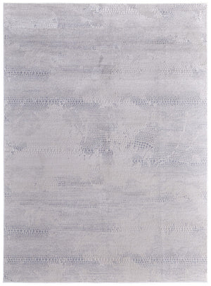 HomeRoots 5' Gray and Ivory Abstract Area Rug - Durable, Power Loomed Design for Sophisticated Home Décor 8' X 11' 565734