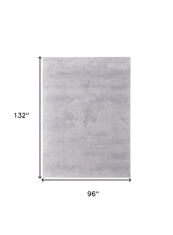 HomeRoots 5' Gray and Ivory Abstract Area Rug - Durable, Power Loomed Design for Sophisticated Home Décor 8' X 11' 565734